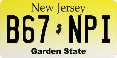 NJ license plate B67NPI