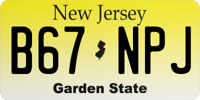 NJ license plate B67NPJ