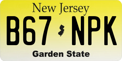 NJ license plate B67NPK