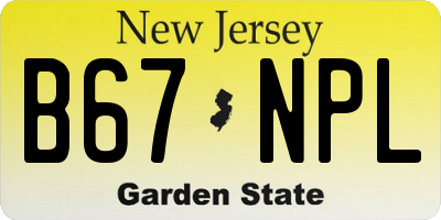 NJ license plate B67NPL