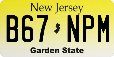 NJ license plate B67NPM
