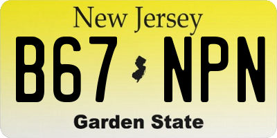 NJ license plate B67NPN