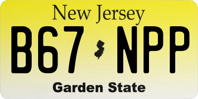 NJ license plate B67NPP