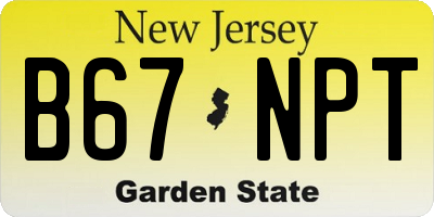 NJ license plate B67NPT