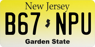 NJ license plate B67NPU