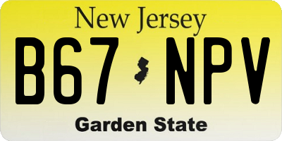 NJ license plate B67NPV