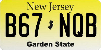 NJ license plate B67NQB