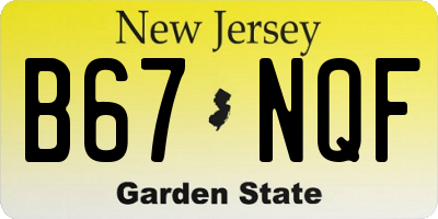 NJ license plate B67NQF