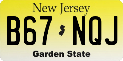 NJ license plate B67NQJ