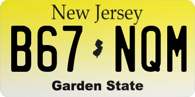 NJ license plate B67NQM