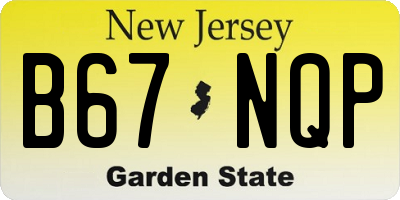 NJ license plate B67NQP
