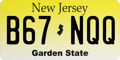 NJ license plate B67NQQ