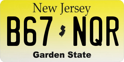 NJ license plate B67NQR