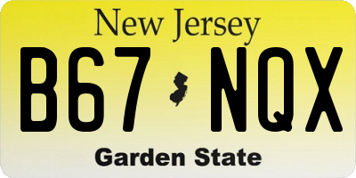 NJ license plate B67NQX