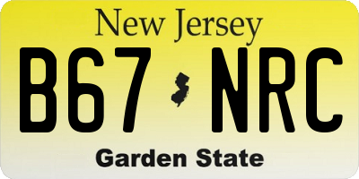 NJ license plate B67NRC