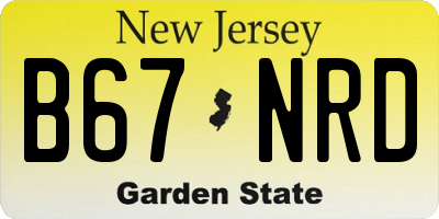 NJ license plate B67NRD