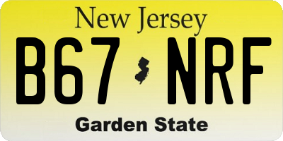 NJ license plate B67NRF