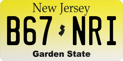 NJ license plate B67NRI