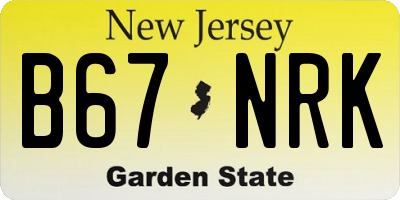 NJ license plate B67NRK