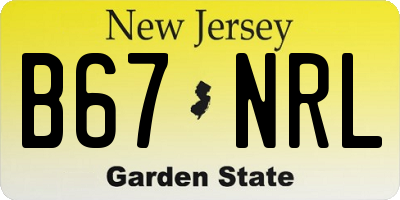 NJ license plate B67NRL