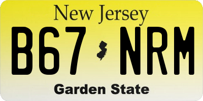 NJ license plate B67NRM