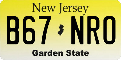 NJ license plate B67NRO
