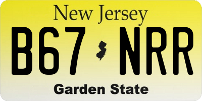 NJ license plate B67NRR