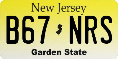 NJ license plate B67NRS