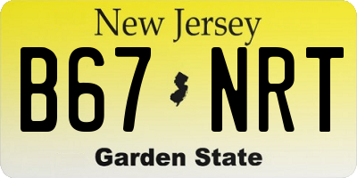 NJ license plate B67NRT