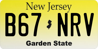 NJ license plate B67NRV