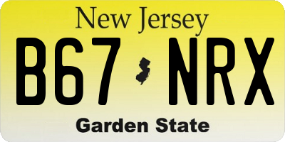 NJ license plate B67NRX