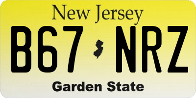 NJ license plate B67NRZ