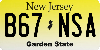NJ license plate B67NSA