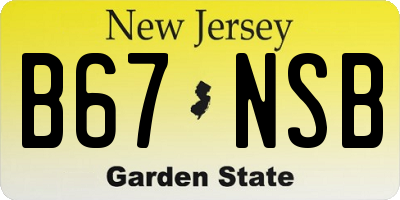 NJ license plate B67NSB