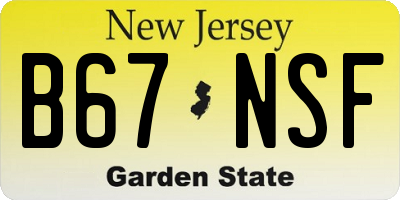 NJ license plate B67NSF
