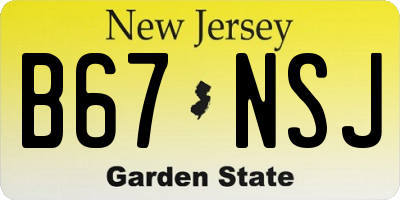 NJ license plate B67NSJ