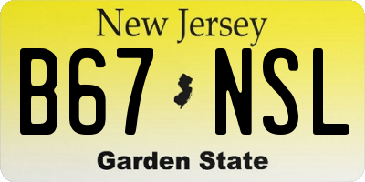 NJ license plate B67NSL