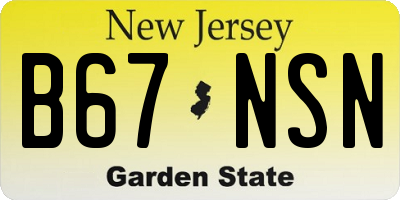 NJ license plate B67NSN