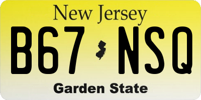 NJ license plate B67NSQ