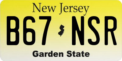 NJ license plate B67NSR