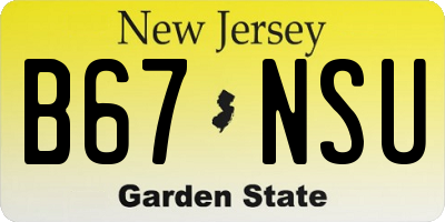 NJ license plate B67NSU