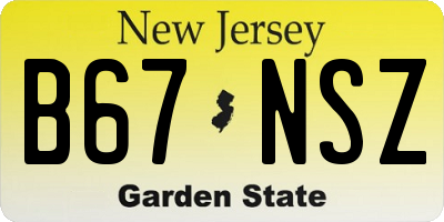 NJ license plate B67NSZ