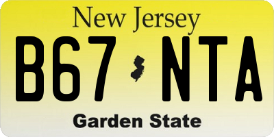 NJ license plate B67NTA