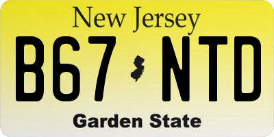 NJ license plate B67NTD