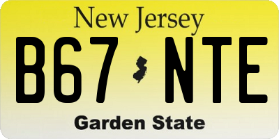 NJ license plate B67NTE