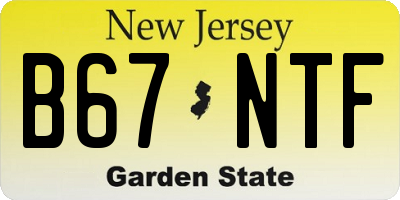 NJ license plate B67NTF