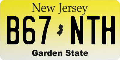 NJ license plate B67NTH