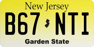 NJ license plate B67NTI
