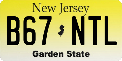 NJ license plate B67NTL