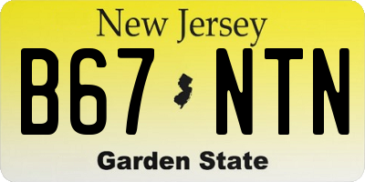 NJ license plate B67NTN